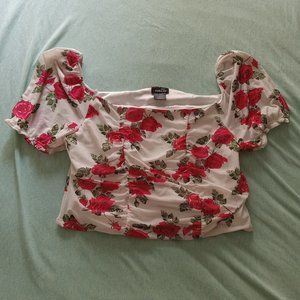Rose print crop top